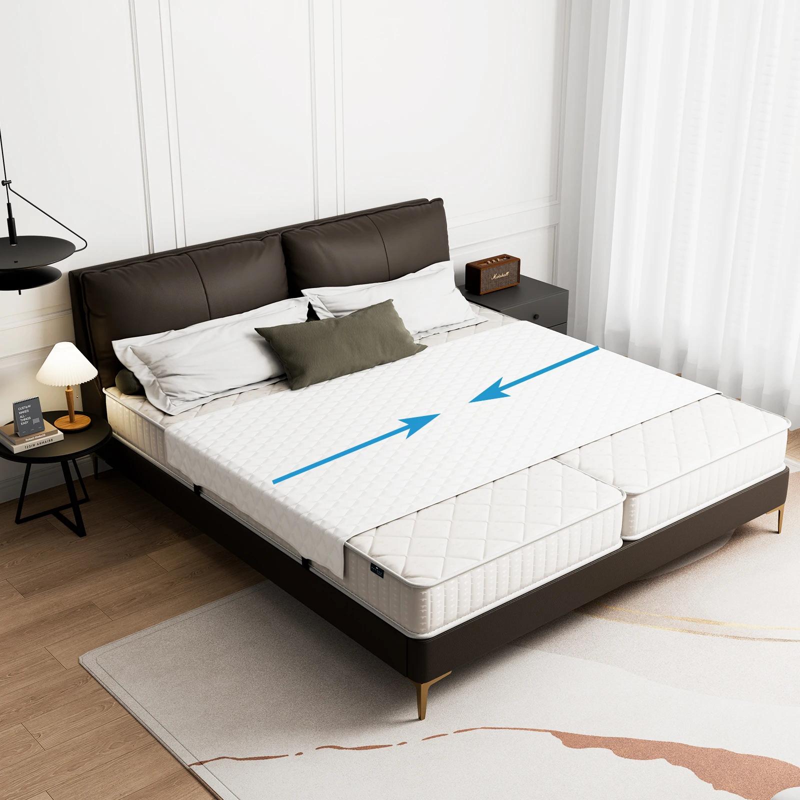 Bed Bridge Twin to King Converter Kit Split King Gap Filler Adjustable Bed Mattress Connector plastics Buckle Strap 254x120cm
Bed Bridge Twin to King Converter Kit Split King Gap Filler Adjustable Bed Mattress Connector plastics Buckle Strap 254x120cm