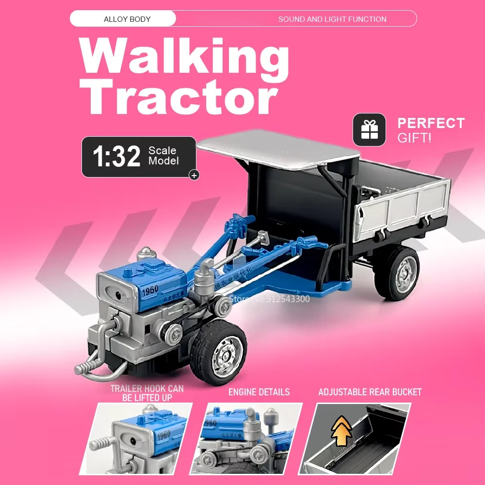 1:32 Scale Walking Tractor Model Car Toy Music Light Metal Die-cast Agricultural Vehicle Models Toys Children's Birthday Present
1:32 Scale Walking Tractor Model Car Toy Music Light Metal Die-cast Agricultural Vehicle Models Toys Children's Birthday Present