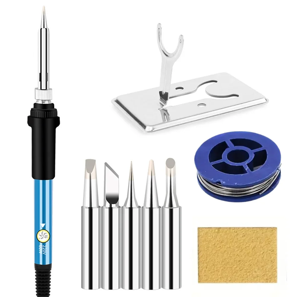 60W Electric Soldering Iron Adjustable Temperature Replaceable Soldering Iron Head Soldering Iron Pen Welding Kit
60W Electric Soldering Iron Adjustable Temperature Replaceable Soldering Iron Head Soldering Iron Pen Welding Kit