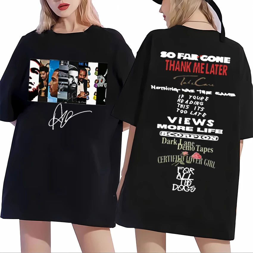 Rapper Drake Best Album vintage T shirt 2024 Men Women Hip Hop Fashion streetwear Oversized short sleeve Unisex Cotton T-shirts
Rapper Drake Best Album vintage T shirt 2024 Men Women Hip Hop Fashion streetwear Oversized short sleeve Unisex Cotton T-shirts