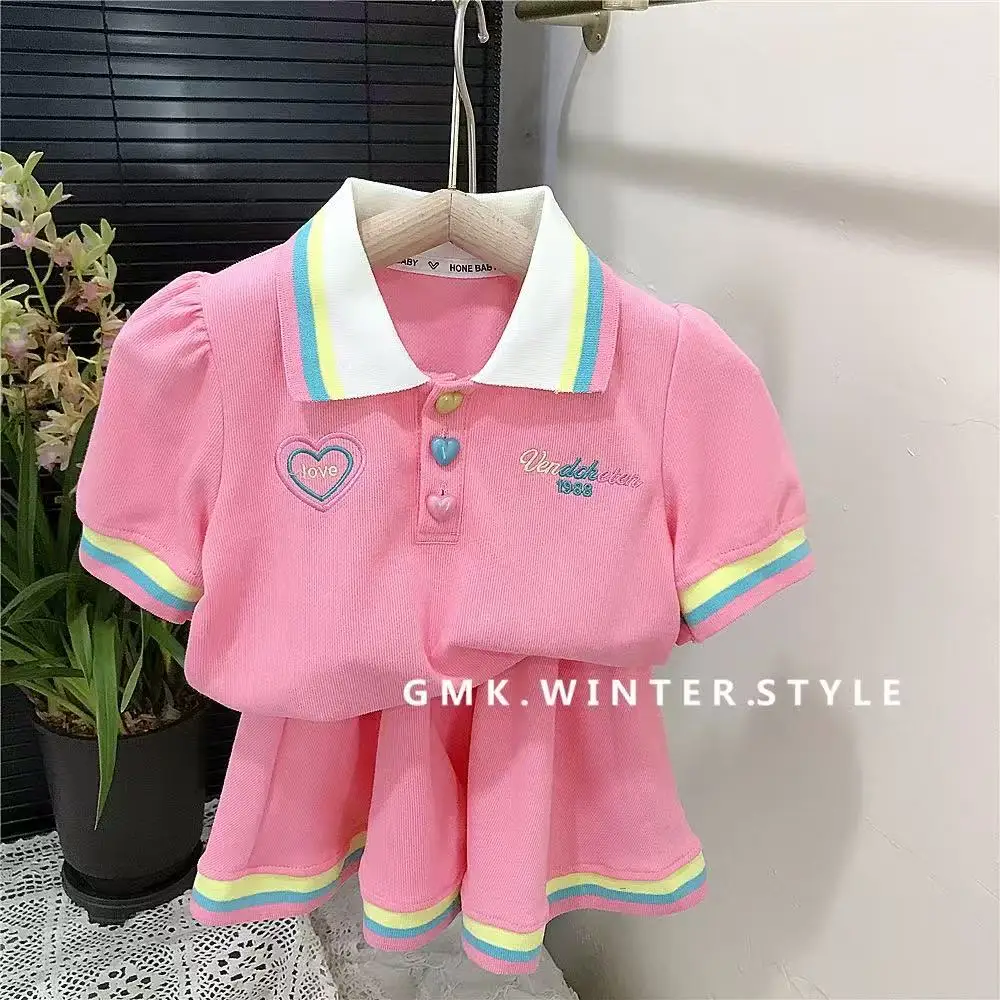 Button Embroidery Letter Polo Shirt Loose Striped Contrast Hem Shorts Baby Girl Outfit
Button Embroidery Letter Polo Shirt Loose Striped Contrast Hem Shorts Baby Girl Outfit