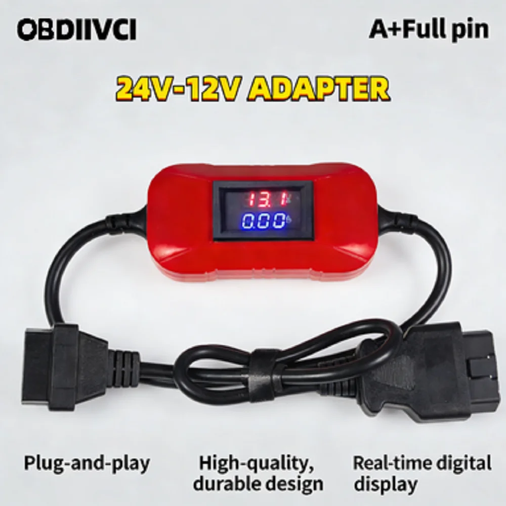 OBDIVCI 24V-12V OBDII Adapter Truck Diagnostic Cable Plug-and-Play Durable with Real-time Monitor A+ Full Pin
OBDIVCI 24V-12V OBDII Adapter Truck Diagnostic Cable Plug-and-Play Durable with Real-time Monitor A+ Full Pin