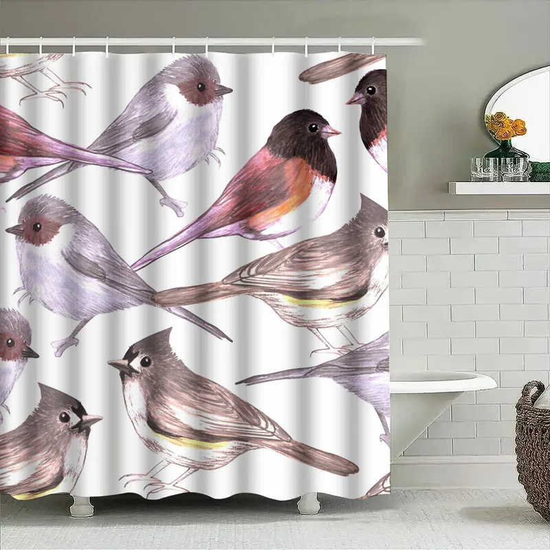 Colorful Bird Bathing Room Curtain Waterproof Fabric Decorative Shower Curtains for Home Bathroom Decoration 180x240cm White
Colorful Bird Bathing Room Curtain Waterproof Fabric Decorative Shower Curtains for Home Bathroom Decoration 180x240cm White