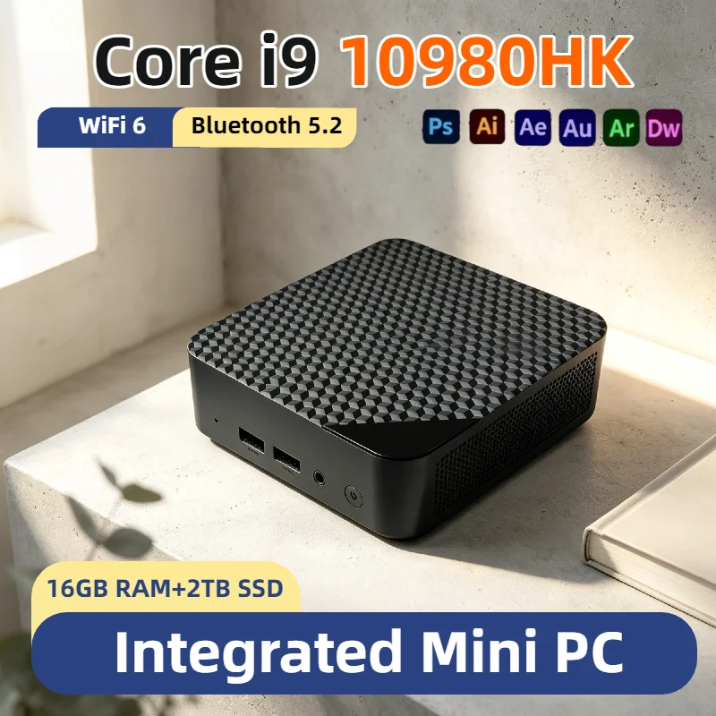 Intel i9-10980HK Desktop PC 16GB RAM 512GB M.2 SSD Triple 4K Output WiFi6 BT5.2 Silent Cooling Home Office Computer
Intel i9-10980HK Desktop PC 16GB RAM 512GB M.2 SSD Triple 4K Output WiFi6 BT5.2 Silent Cooling Home Office Computer