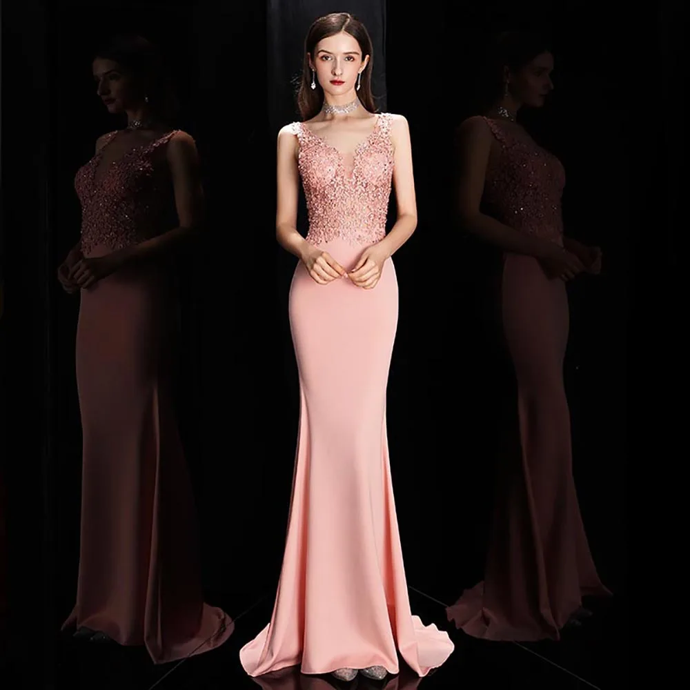 DPS Elegant Mermaid Satin Prom Dresses with Appliques Women's Formal Occasion Dress Evening Party Gown
DPS Elegant Mermaid Satin Prom Dresses with Appliques Women's Formal Occasion Dress Evening Party Gown