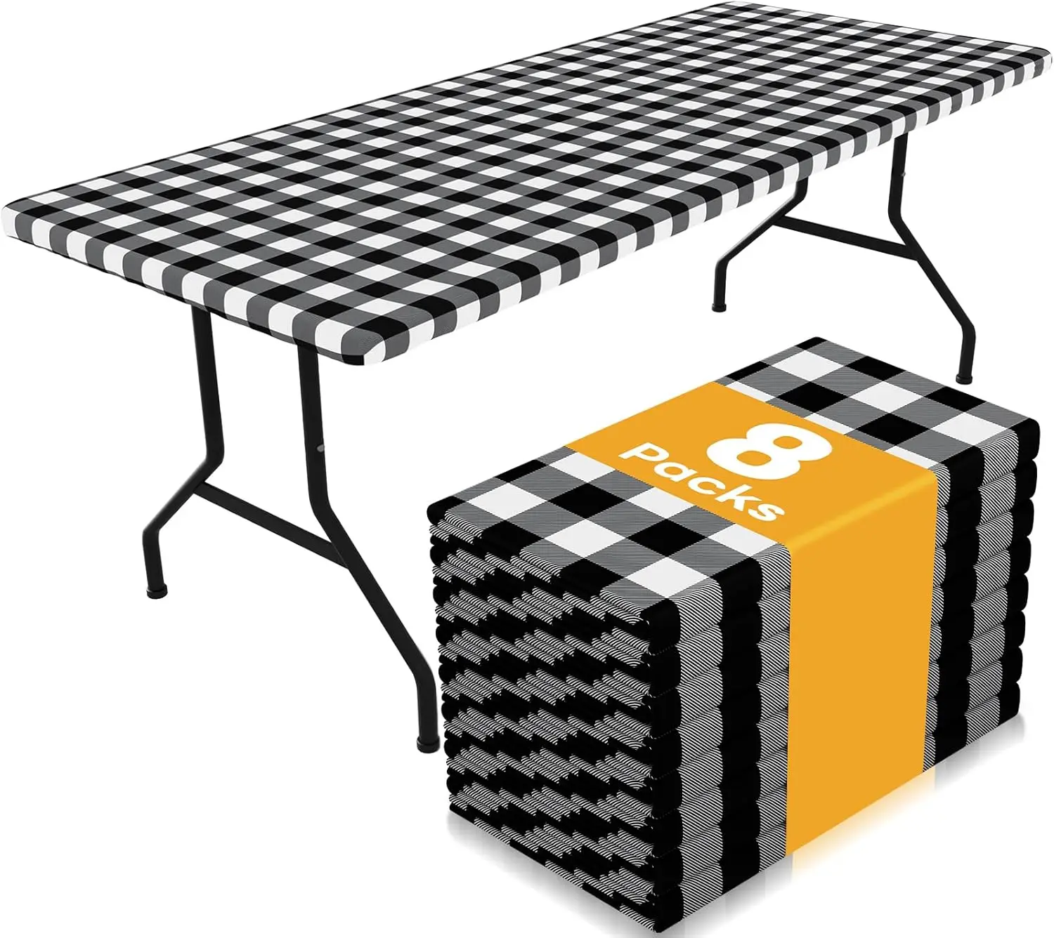 Waterproof Elastic Fitted Tablecloths for 6FT Rectangle Tables, 8 Pack Buffalo Plaid, Spillproof & Windproof, Washable Polyester
Waterproof Elastic Fitted Tablecloths for 6FT Rectangle Tables, 8 Pack Buffalo Plaid, Spillproof & Windproof, Washable Polyester