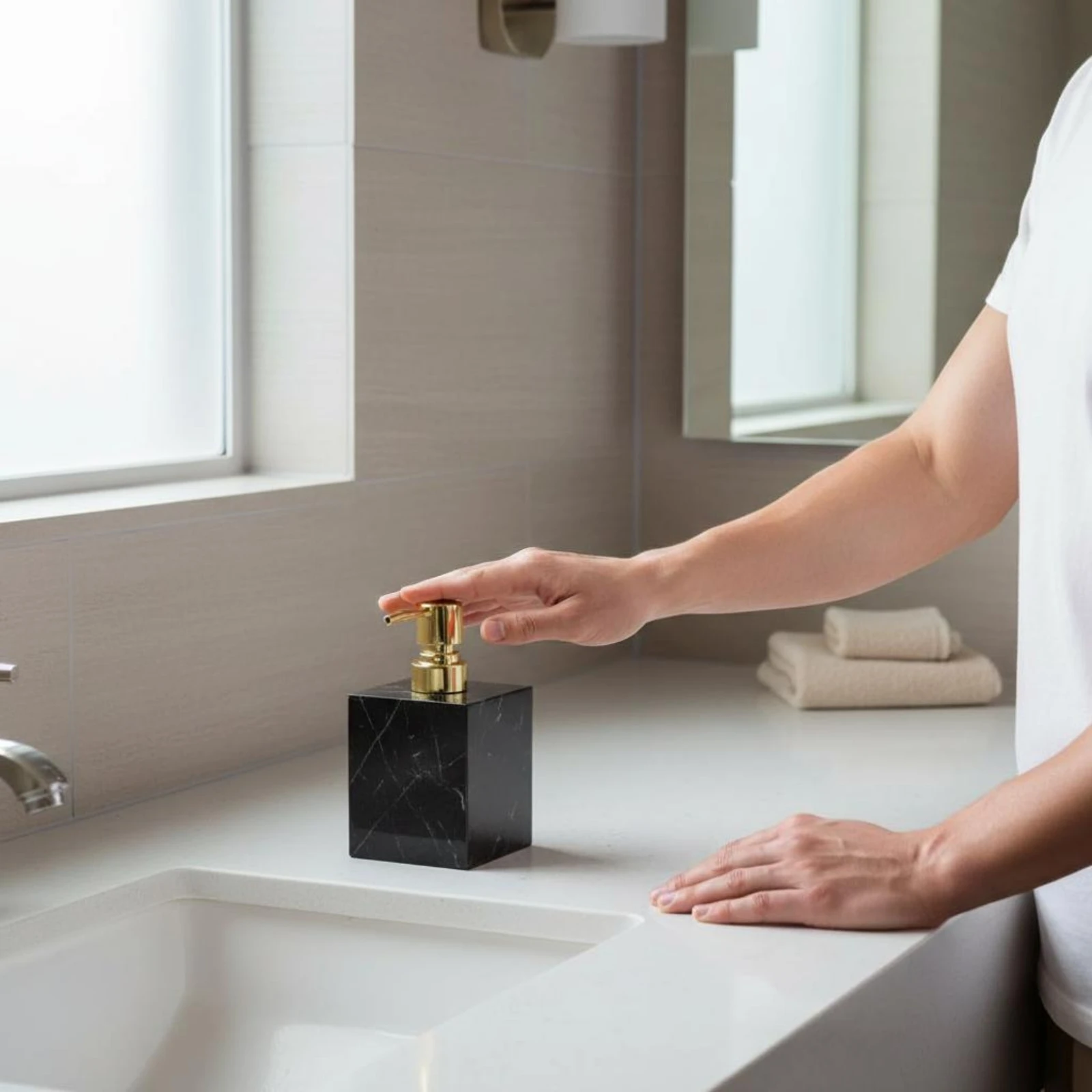 Marble Texture Dispenser Bottle Refillable Resin Soap Dispenser Resin Pump Bottle Shatter Resistant Bathroom Accessory Modern
Marble Texture Dispenser Bottle Refillable Resin Soap Dispenser Resin Pump Bottle Shatter Resistant Bathroom Accessory Modern