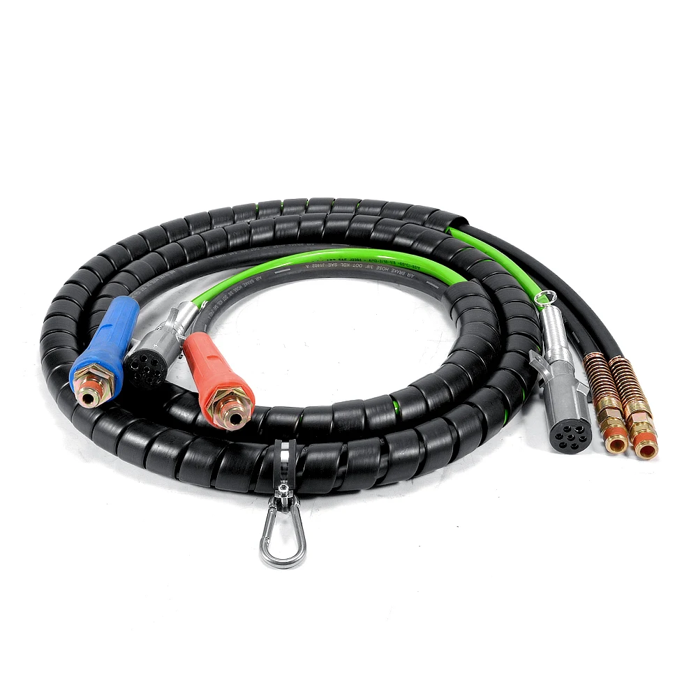 3 in 1 Spiral Wrap ABS Electrical Cord Curly Connector Rubber Air Line Polyester Braided Hose Assemblies 7 Way Trailer Cable
3 in 1 Spiral Wrap ABS Electrical Cord Curly Connector Rubber Air Line Polyester Braided Hose Assemblies 7 Way Trailer Cable