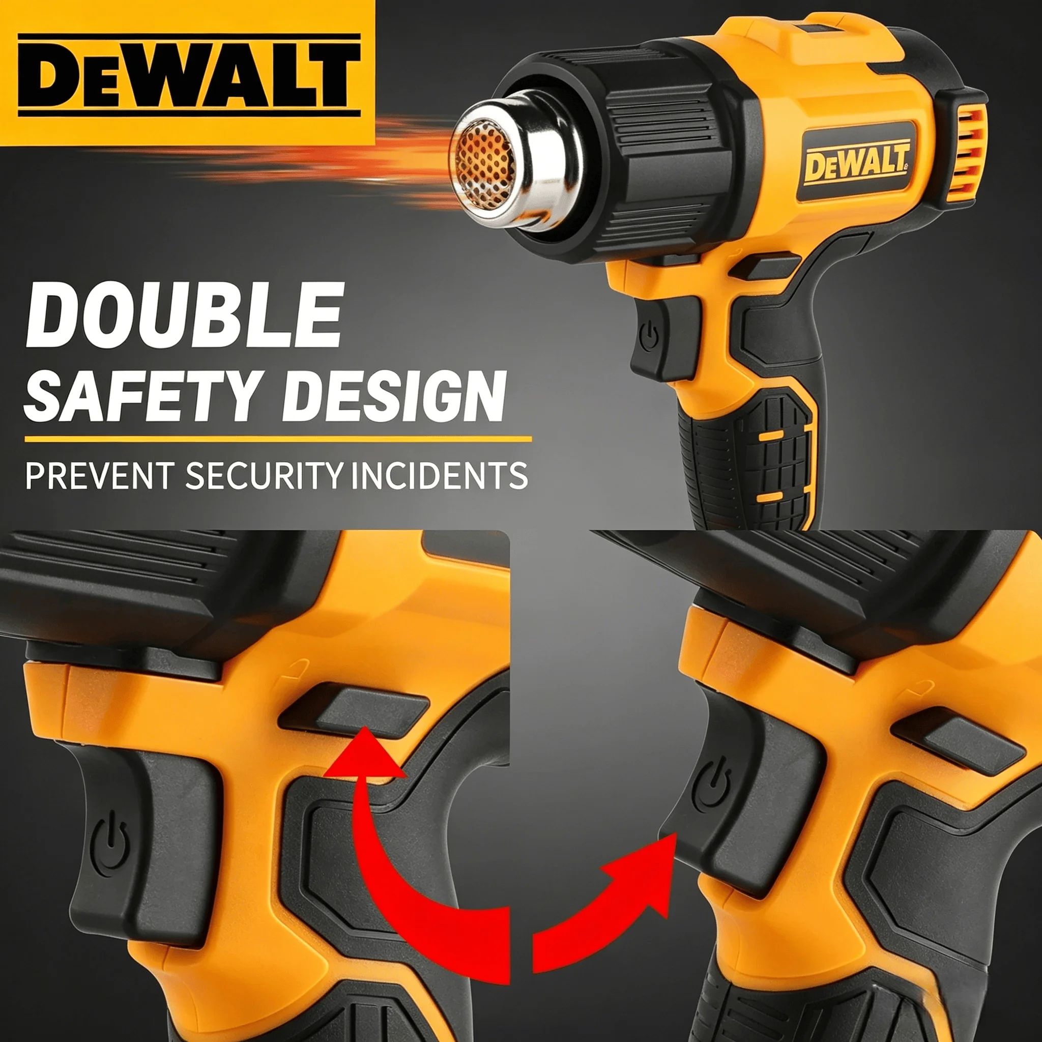 Dewalt DCE530 Cordless Heat Gun:5 - in - 1 Nozzles,20V,2 Speed Modes,0.647kg,For Adhesive Softening,Paint Stripping&More
Dewalt DCE530 Cordless Heat Gun:5 - in - 1 Nozzles,20V,2 Speed Modes,0.647kg,For Adhesive Softening,Paint Stripping&More