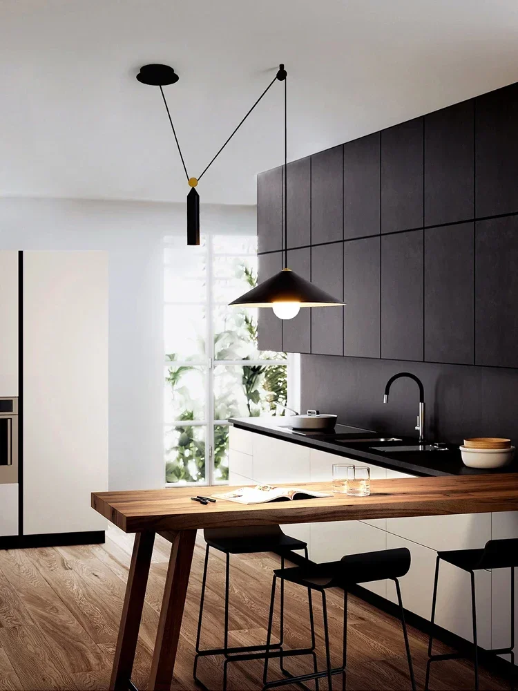 Modern creative pendant light restaurant LED light simple Nordic creative lifting pulley pendant light study bedroom lighting
Modern creative pendant light restaurant LED light simple Nordic creative lifting pulley pendant light study bedroom lighting