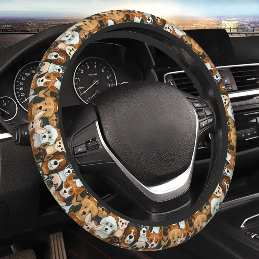 Dog Seamless Cute Cartoon Style Car Steering Wheel Cover Suitable for Universal Models 15 Inch Anti Slip Protective Cover
Dog Seamless Cute Cartoon Style Car Steering Wheel Cover Suitable for Universal Models 15 Inch Anti Slip Protective Cover