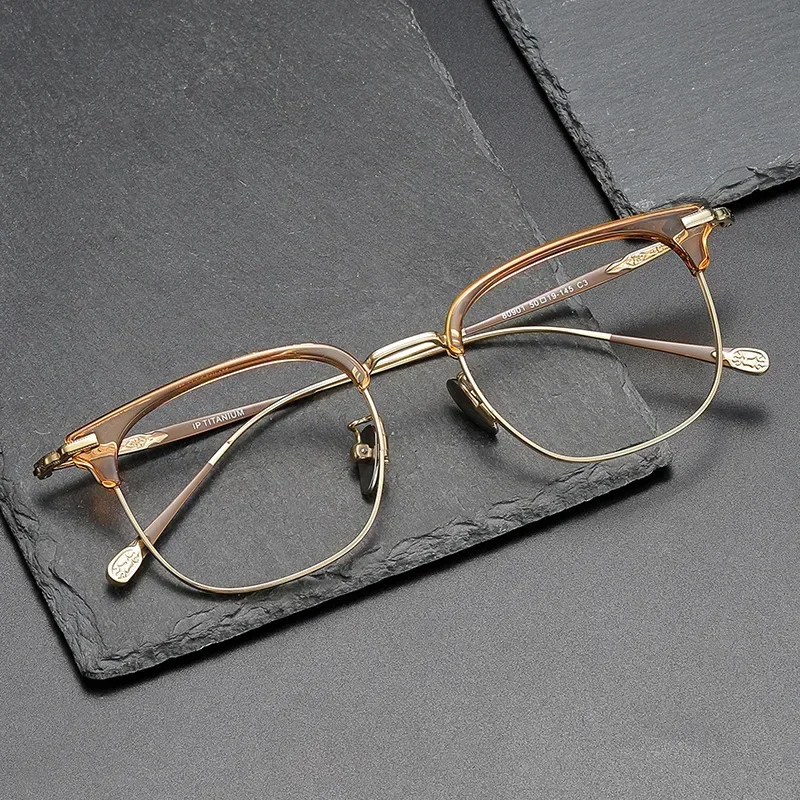 Men's Women's Eyeglass New Frame Titanium Business Fashionable Elegant Eyebrow Optical Prescription Glasses Frame High Quality
Men's Women's Eyeglass New Frame Titanium Business Fashionable Elegant Eyebrow Optical Prescription Glasses Frame High Quality