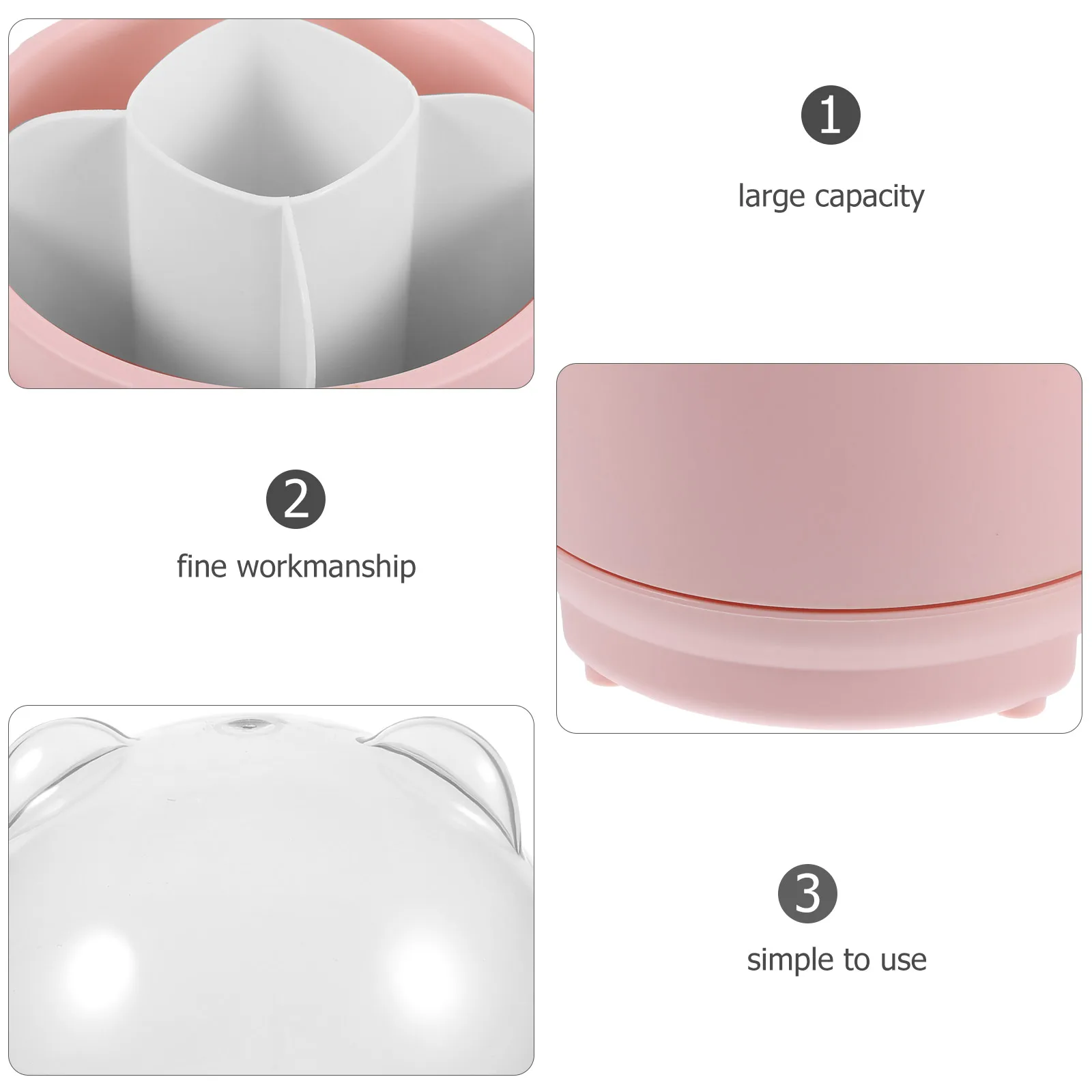 Makeup Brush Storage Container Organizer Pink 360 Rotating Holder Large Capacity Dust Protection Stable Desktop Tidy Brushes
Makeup Brush Storage Container Organizer Pink 360 Rotating Holder Large Capacity Dust Protection Stable Desktop Tidy Brushes
