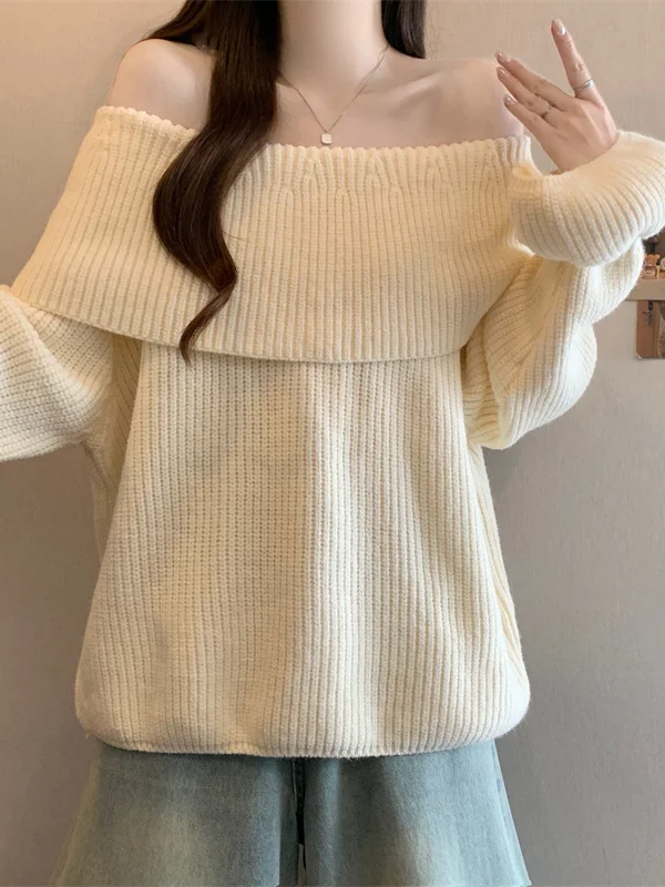 Ele White Long Sve вязаный свитер с оulder Bared Soft Cozy Winter Faion для женщин больших размеров, удобный корейский сле
Ele White Long Sve вязаный свитер с оulder Bared Soft Cozy Winter Faion для женщин больших размеров, удобный корейский сле