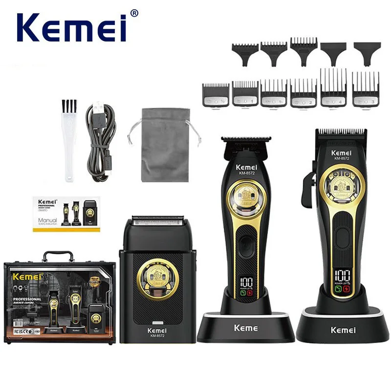 Kemei 8572, парикмахерские машинки для стрижки волос, профессиональный беспроводной триммер для волос, электрическая бритва из фольги, мужская машина для стрижки волос, векторная бритва с двигателем
Kemei 8572, парикмахерские машинки для стрижки волос, профессиональный беспроводной триммер для волос, электрическая бритва из фольги, мужская машина для стрижки волос, векторная бритва с двигателем