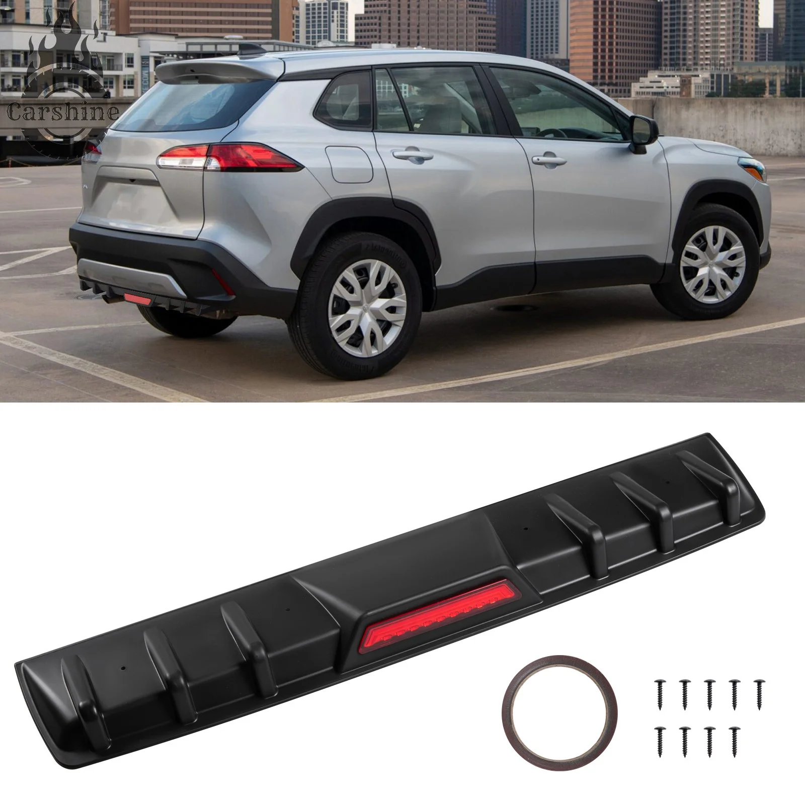 Диффузор заднего бампера, плавники, спойлер, разделитель губ, матовый для Toyota Corolla Cross
Диффузор заднего бампера, плавники, спойлер, разделитель губ, матовый для Toyota Corolla Cross