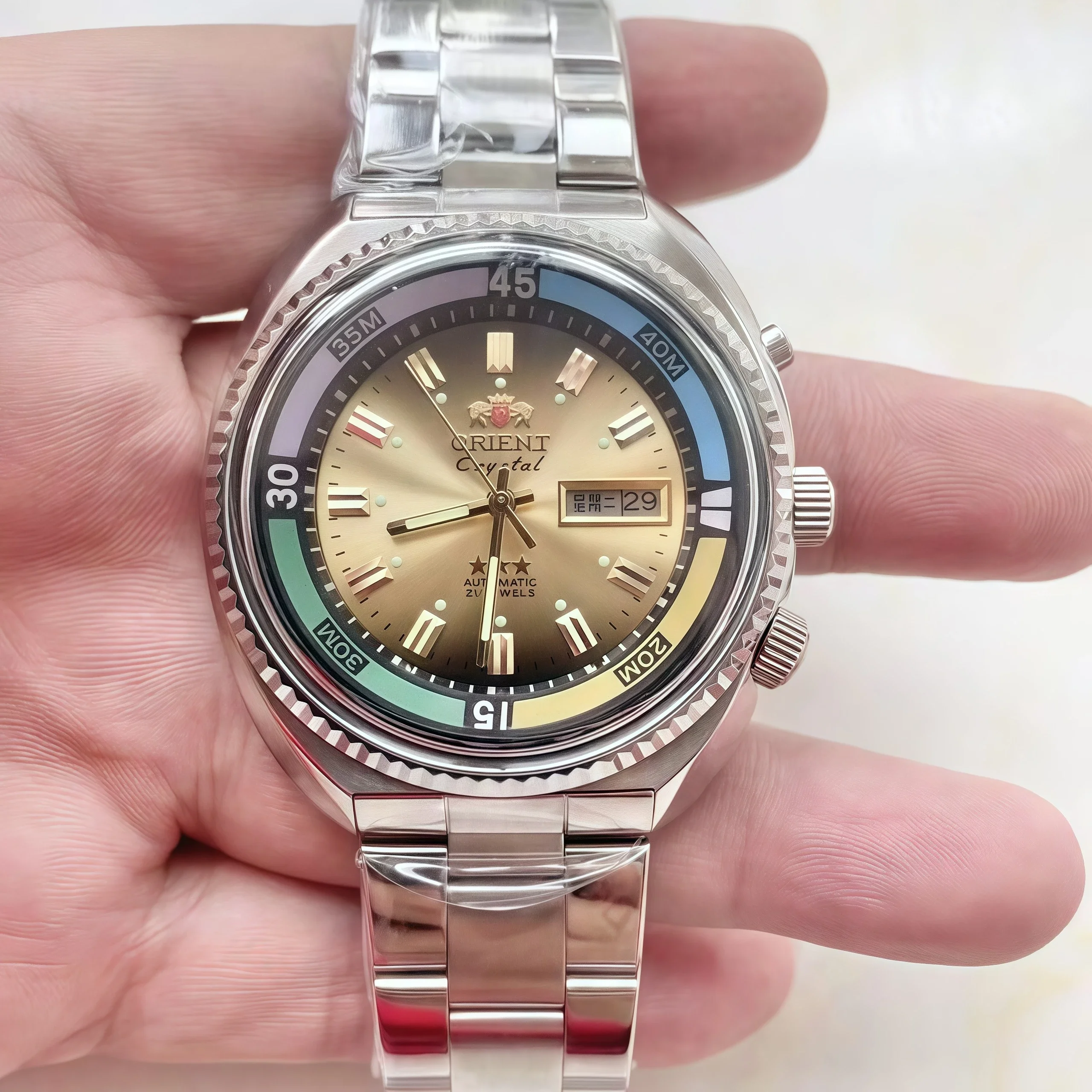 Orient Crystal Automatic Watch (Red Dial) – 21 Jewels Water Resistant Stainless Steel Band
Orient Crystal Automatic Watch (Red Dial) – 21 Jewels Water Resistant Stainless Steel Band