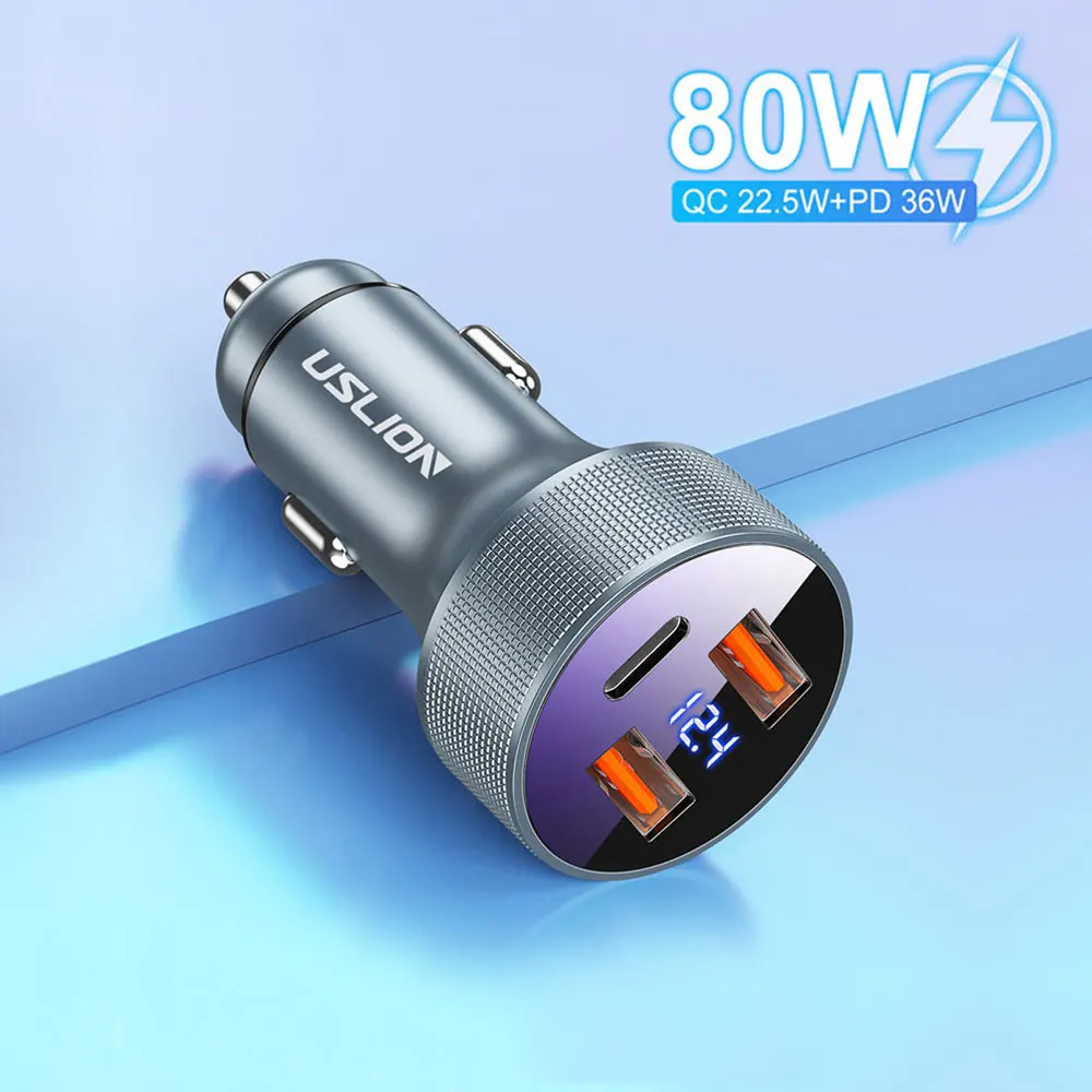 1pc Universal Car Charger QC 3.0 80W 5A Type C PD Auto Fast Charging USB Car Phone Charger Adapter Car Interior Accessories
1pc Universal Car Charger QC 3.0 80W 5A Type C PD Auto Fast Charging USB Car Phone Charger Adapter Car Interior Accessories