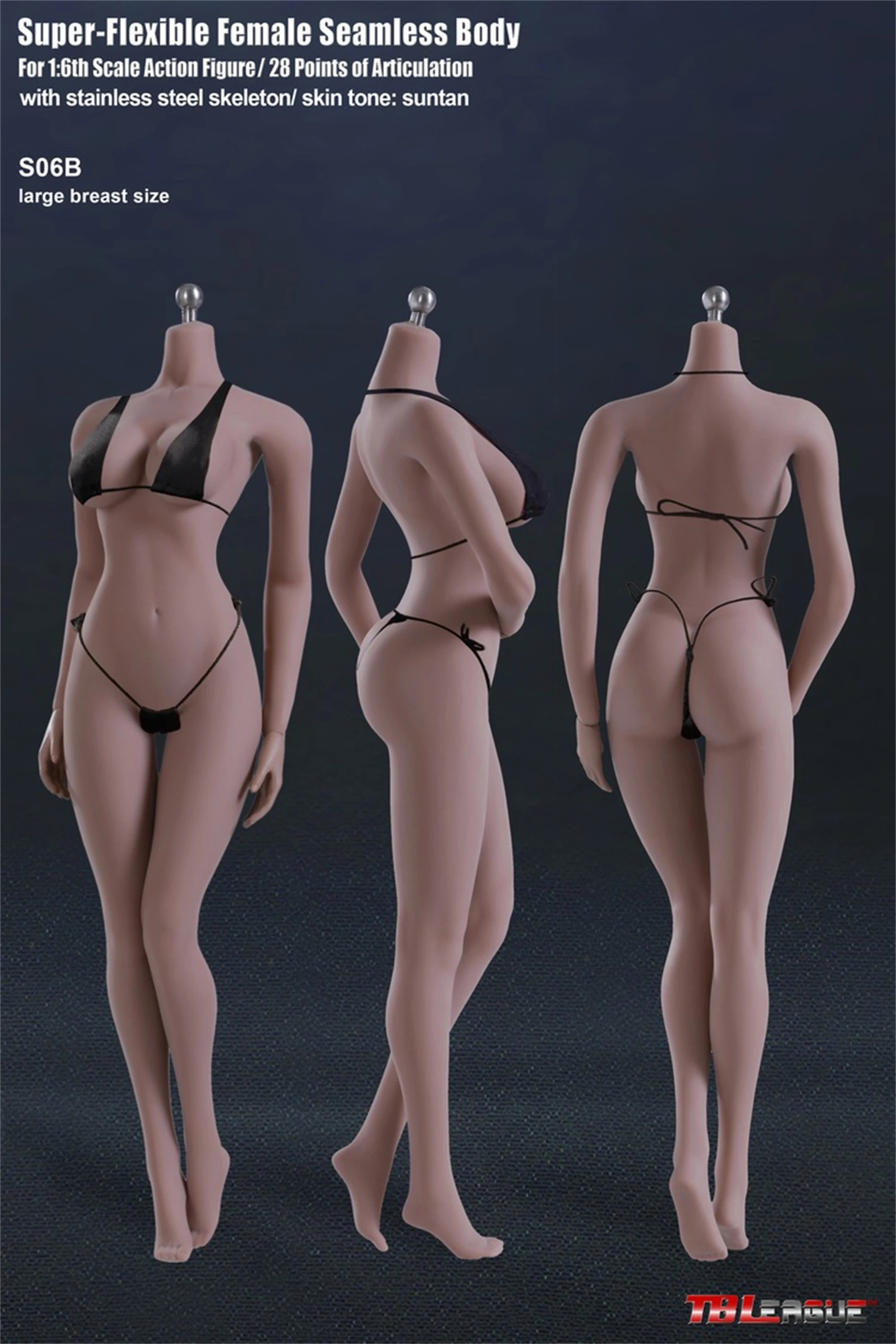 TBLeague S06B 1/6 Flexible Large Breast Seamless Action Figure Suntan Skin Body Stainless Steel Female Girl Doll Model
TBLeague S06B 1/6 Flexible Large Breast Seamless Action Figure Suntan Skin Body Stainless Steel Female Girl Doll Model
