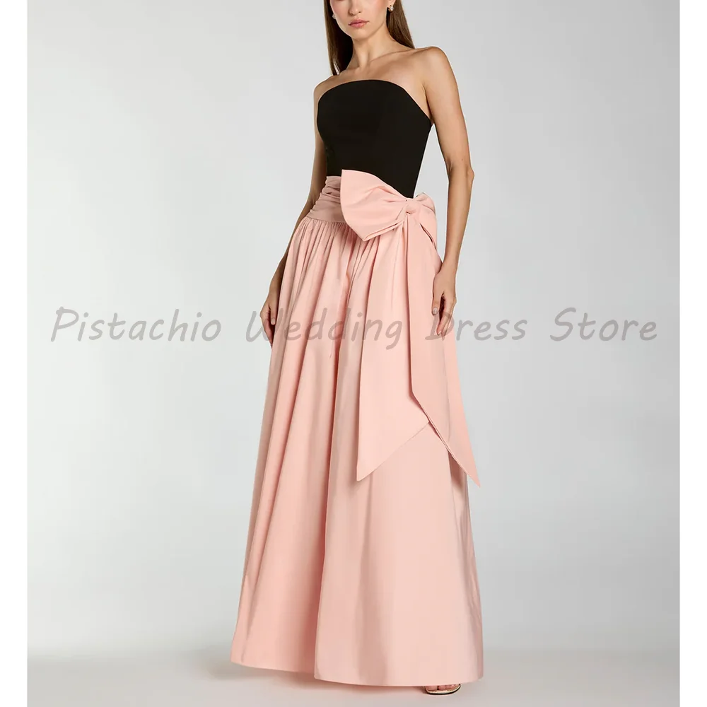 Strapless Formal Evening Dress 2026 Luxury Black Top Pink High Waist Wide Leg Pants With Big Bow For Women
Strapless Formal Evening Dress 2026 Luxury Black Top Pink High Waist Wide Leg Pants With Big Bow For Women