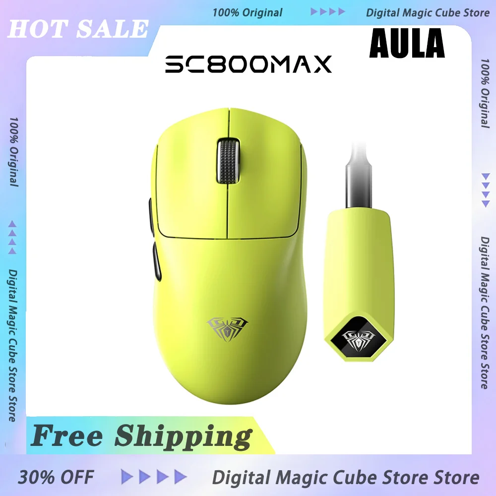 AULA SC800MAX PAW3950 Gaming Mouse Bluetooth Wireless Tri-mode Lightweight Ergonomic for Small Medium Hand PC E-sports PC Gamer
AULA SC800MAX PAW3950 Gaming Mouse Bluetooth Wireless Tri-mode Lightweight Ergonomic for Small Medium Hand PC E-sports PC Gamer