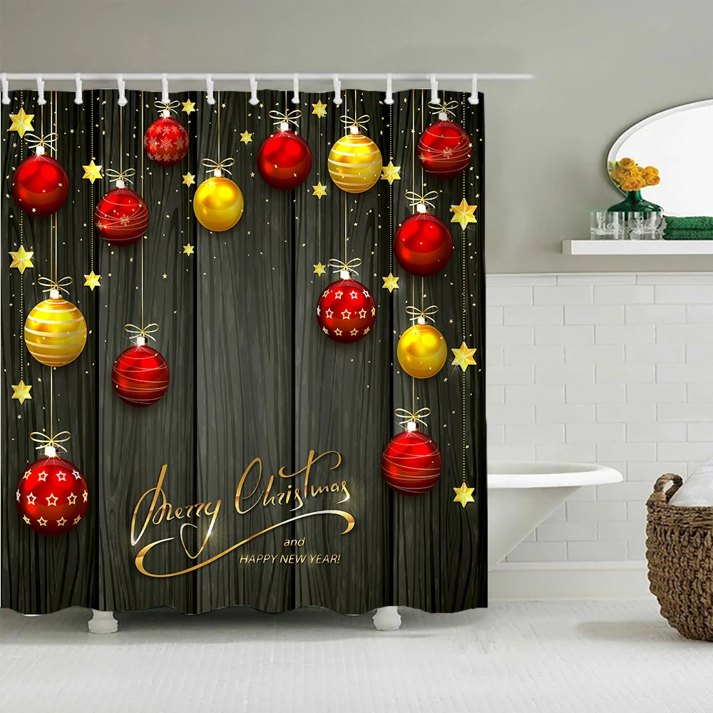 Colorful Christmas Balls Shower Curtain Xmas Balls Green Pine Tree Branch for Christmas Bathroom Decor Bath Curtains with Hooks
Colorful Christmas Balls Shower Curtain Xmas Balls Green Pine Tree Branch for Christmas Bathroom Decor Bath Curtains with Hooks