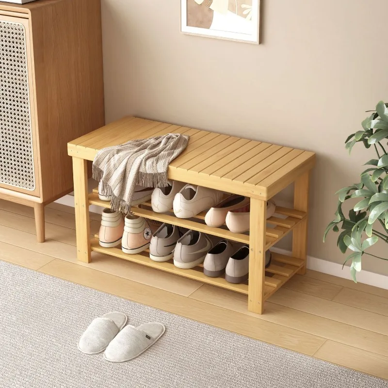 Bamboo Shoe Bench with Seat, 2-Tier Entryway Shoe Rack, Space Saving Hallway Storage Organizer for Living Room Mudroom Furniture
Bamboo Shoe Bench with Seat, 2-Tier Entryway Shoe Rack, Space Saving Hallway Storage Organizer for Living Room Mudroom Furniture