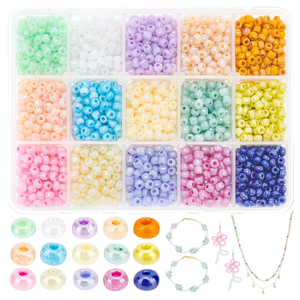 15 Colors Glass Seed Beads Ceylon Round Mixed Color 4mm Hole: 1.5mm about 200pcs/20g/compartment about 3000pcs/box
15 Colors Glass Seed Beads Ceylon Round Mixed Color 4mm Hole: 1.5mm about 200pcs/20g/compartment about 3000pcs/box