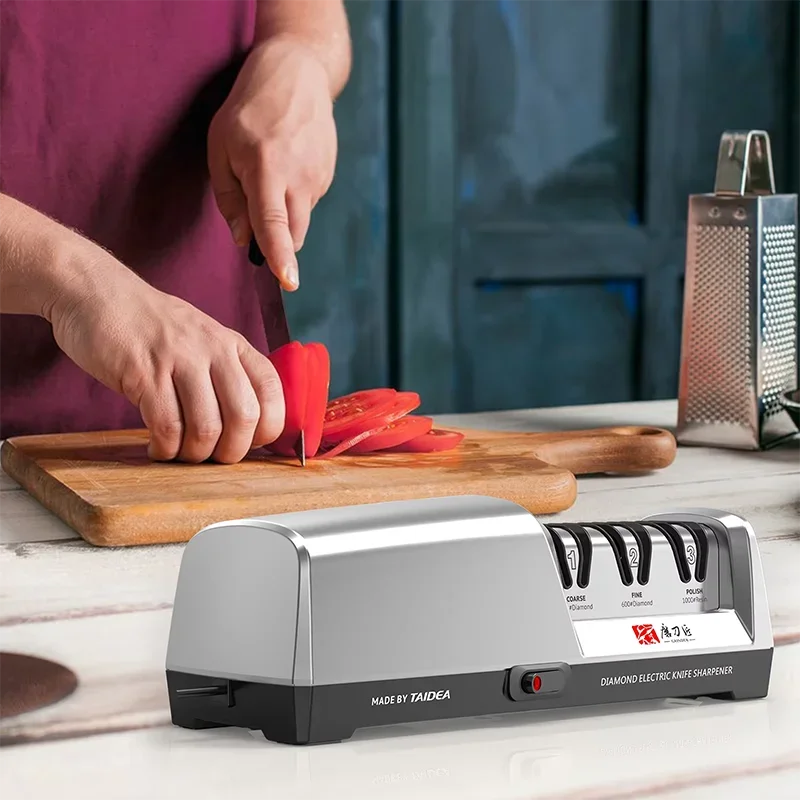 TAIDEA TG2302 Electric Knife Sharpener: Stainless Steel Build, 15 & 20 Degrees, 3-Stage System with Quick Sharpening/Polishing
TAIDEA TG2302 Electric Knife Sharpener: Stainless Steel Build, 15 & 20 Degrees, 3-Stage System with Quick Sharpening/Polishing
