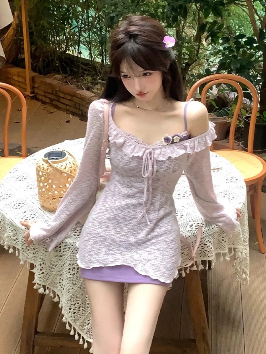 Summer Tea Series Women's Fashionable Spicy Girl Pure Desire Dress Cover up Two Piece Set Long Sleeve Belted Korean Style
Summer Tea Series Women's Fashionable Spicy Girl Pure Desire Dress Cover up Two Piece Set Long Sleeve Belted Korean Style