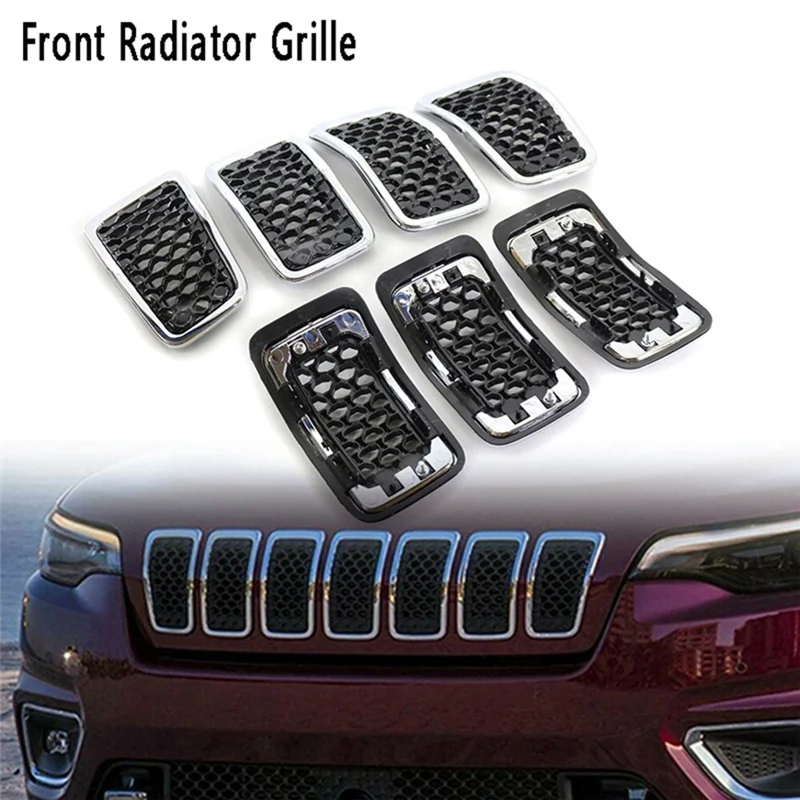 ABHX-Chrome Car Front Insert Mesh Grille Decoration Cover Front Radiator Inlet Grill Trim For Jeep Cherokee 2019 2020 2021
ABHX-Chrome Car Front Insert Mesh Grille Decoration Cover Front Radiator Inlet Grill Trim For Jeep Cherokee 2019 2020 2021