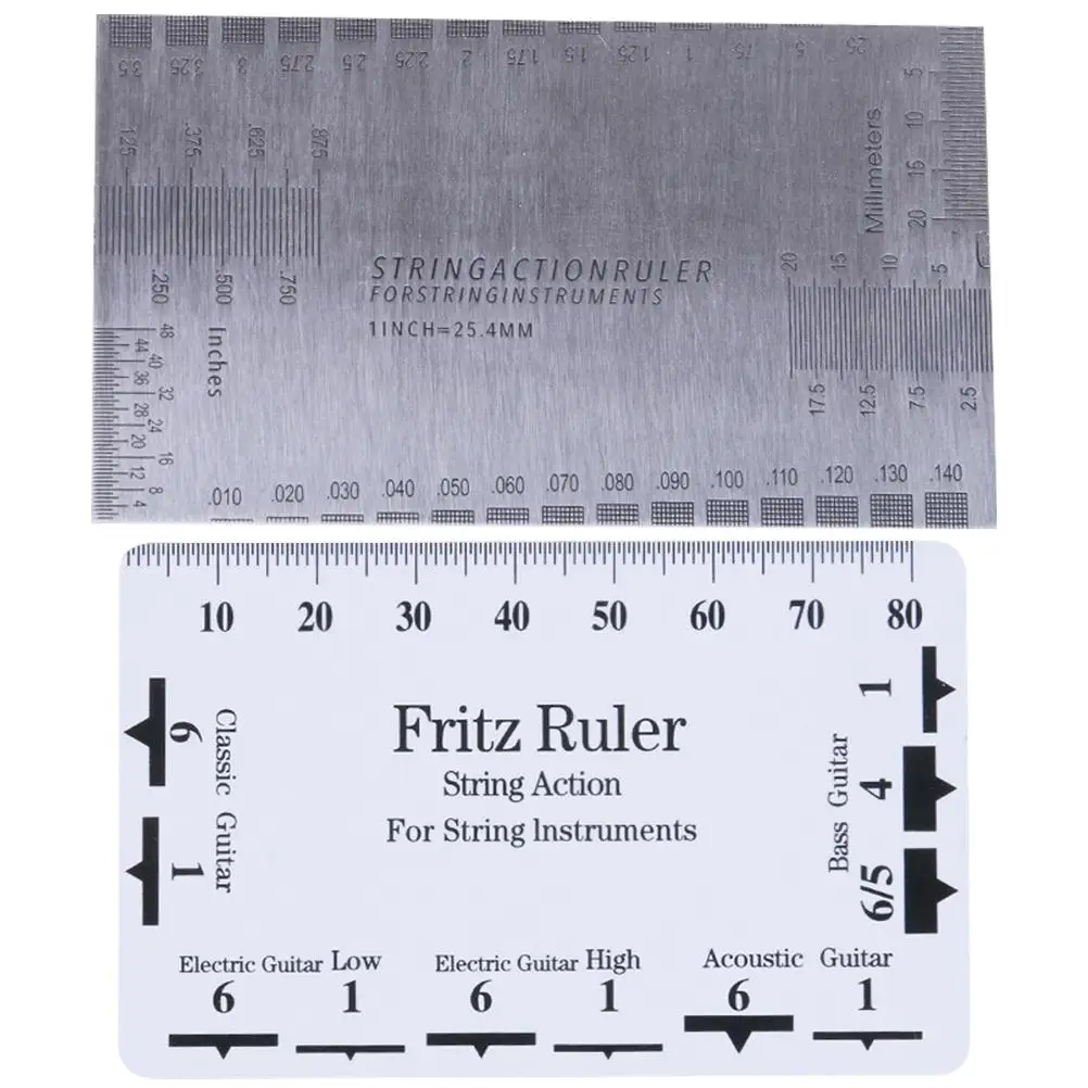 2 Pcs Guitar String Action Gauge Ruler Acoustic Electric Bass Measurement Tools Stainless Steel Plastic Adjustable Fret Height
2 Pcs Guitar String Action Gauge Ruler Acoustic Electric Bass Measurement Tools Stainless Steel Plastic Adjustable Fret Height