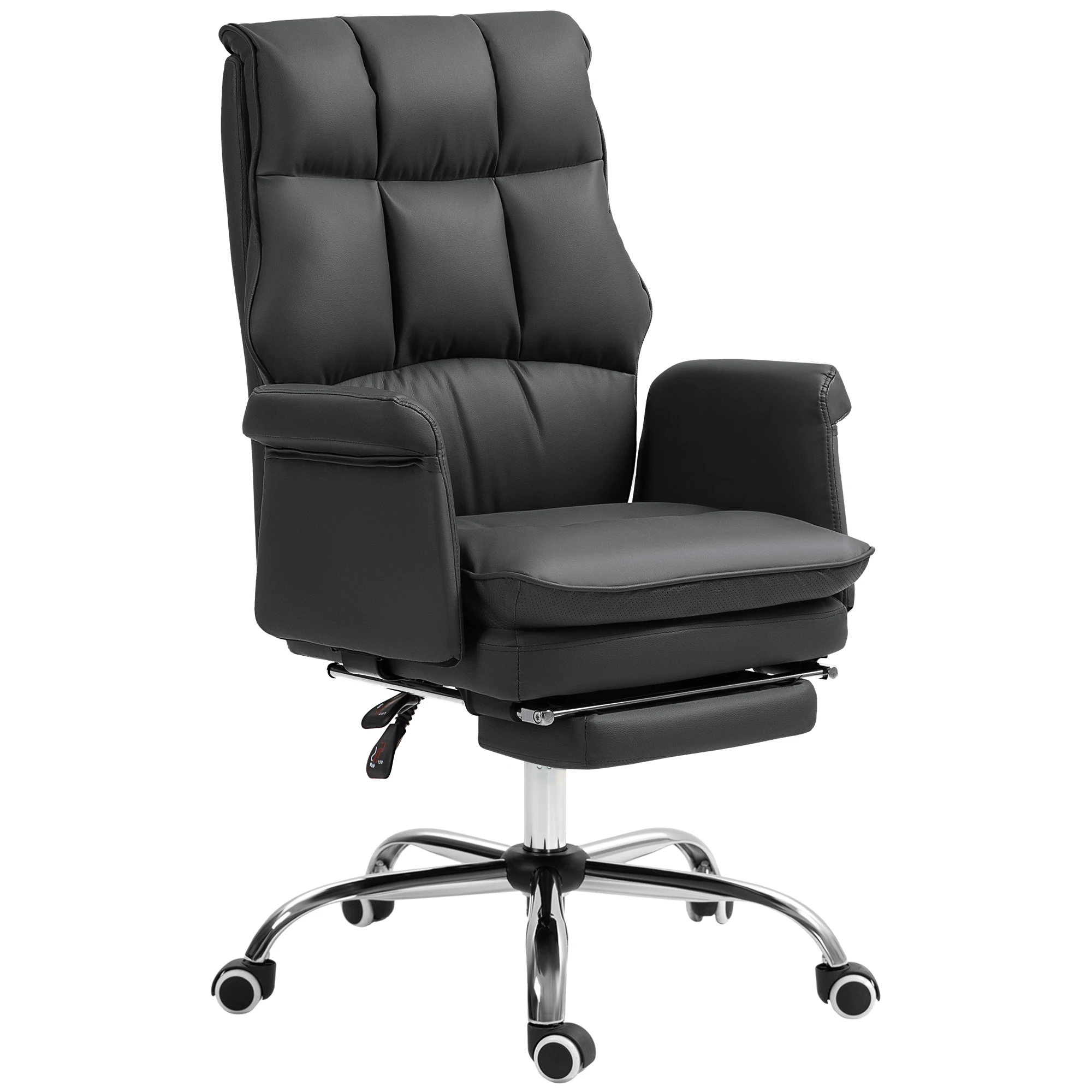 Pu Leather Executive Office Chair, Ergonomic and Reclining Office Desk Chair with Footrest, Black
Pu Leather Executive Office Chair, Ergonomic and Reclining Office Desk Chair with Footrest, Black