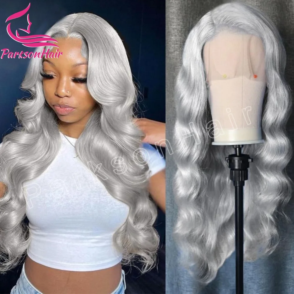 Sliver Grey 13x4 13x6 Transparent Lace Front Human Hair Wigs Body Wave Blonde Colored Gray Human Hair Wig For Women Pre-Plucking
Sliver Grey 13x4 13x6 Transparent Lace Front Human Hair Wigs Body Wave Blonde Colored Gray Human Hair Wig For Women Pre-Plucking
