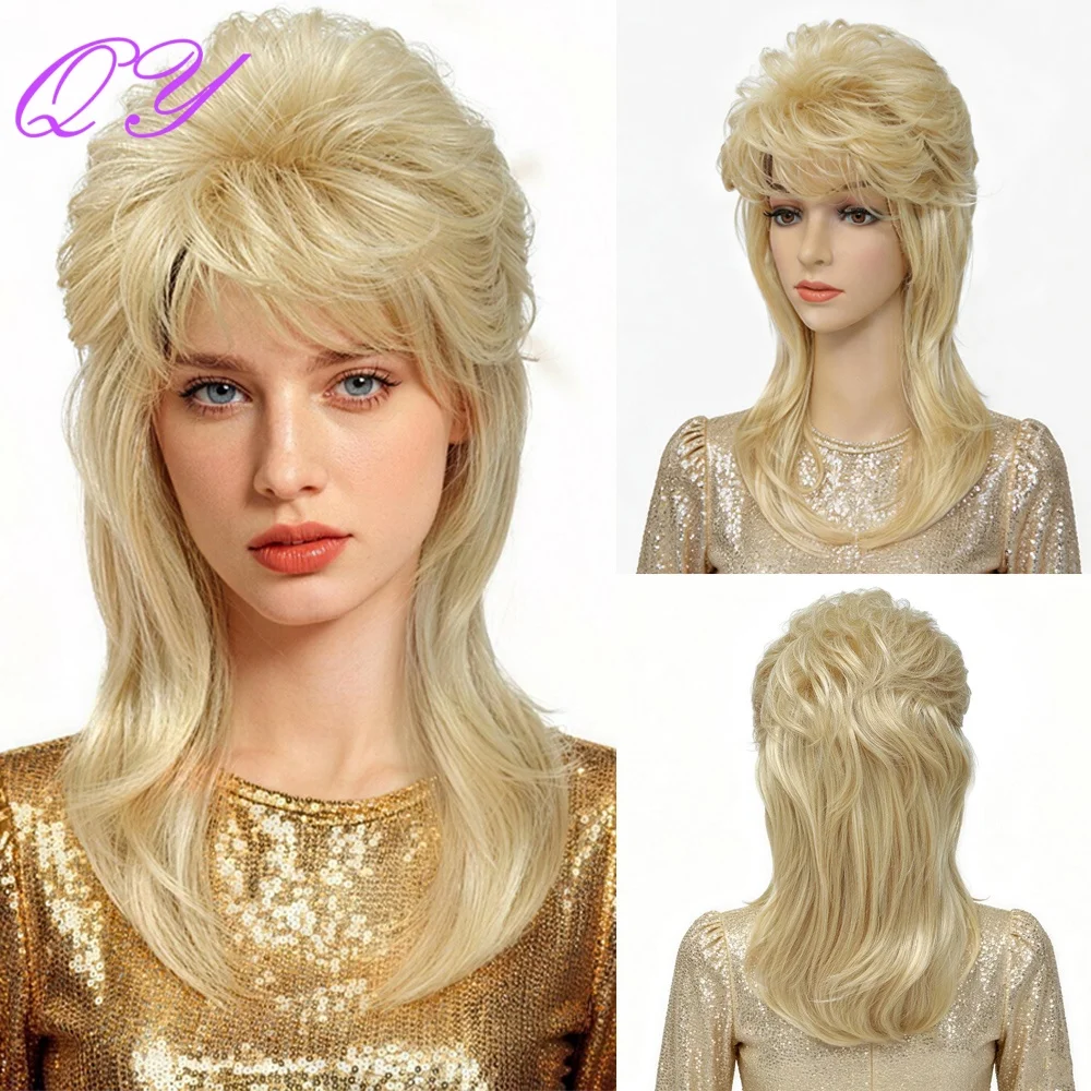 80s Rocker Mullet Wig for Women Blonde Feathered Bangs Synthetic Heat Resistant Cosplay Party Wig
80s Rocker Mullet Wig for Women Blonde Feathered Bangs Synthetic Heat Resistant Cosplay Party Wig