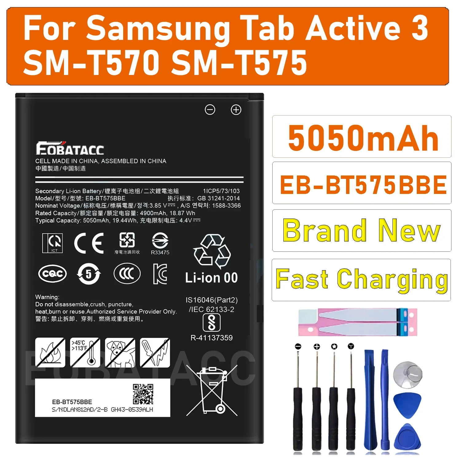 EOBATACC Новый 100% оригинальный аккумулятор EB-BT575BBE для Samsung Galaxy Tab Activte 3 SM-T575 + инструменты
EOBATACC Новый 100% оригинальный аккумулятор EB-BT575BBE для Samsung Galaxy Tab Activte 3 SM-T575 + инструменты