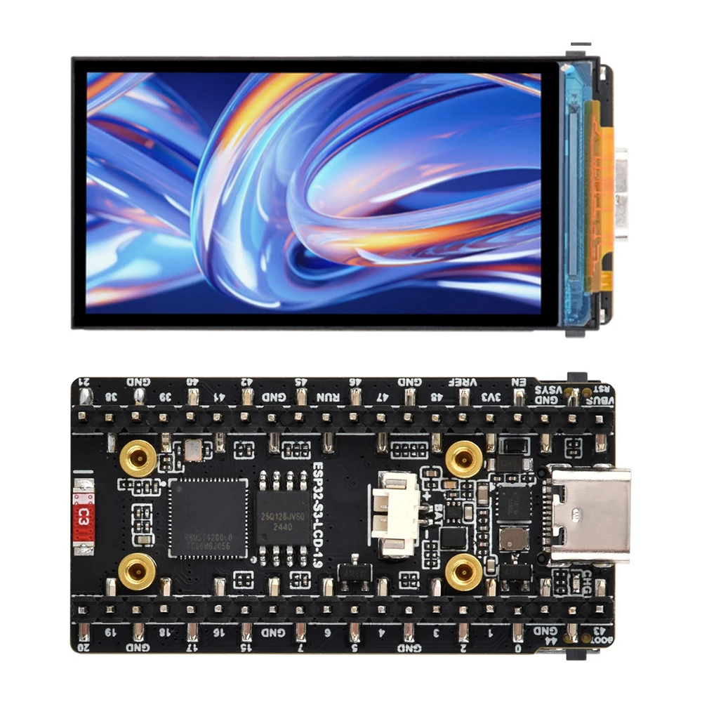 Esp32-S3 1,9-дюймовый емкостный сенсорный дисплей IPS-экран Макетная плата 170 × 320 Двухъядерный процессор Type-C
Esp32-S3 1,9-дюймовый емкостный сенсорный дисплей IPS-экран Макетная плата 170 × 320 Двухъядерный процессор Type-C