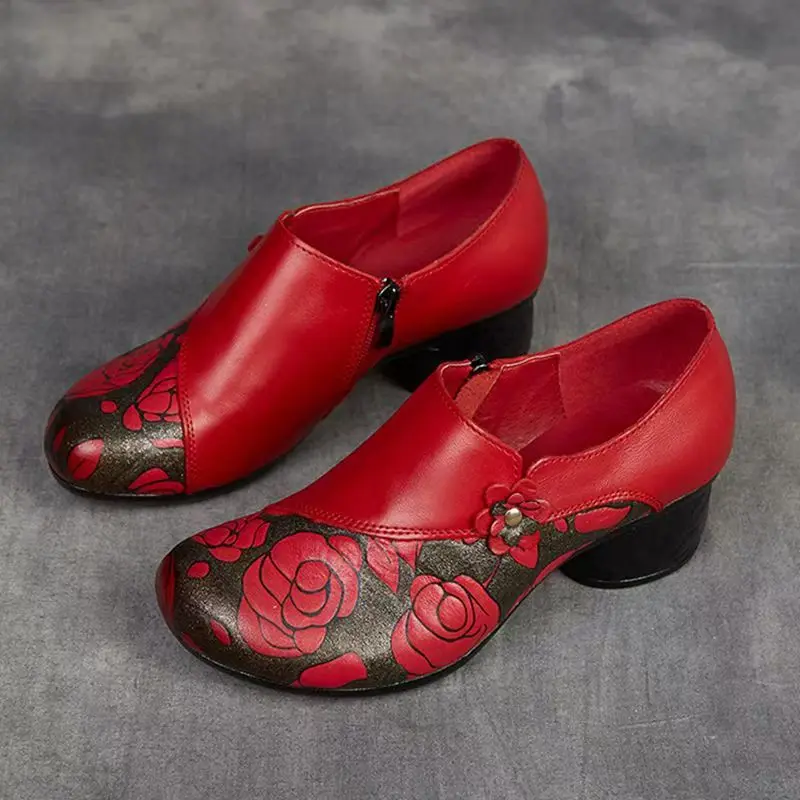 Женские туфли из натуральной кожи с тиснением на блочном каблуке, весна-осень, новые повседневные туфли без шнуровки с круглым носком и низким берцем в этническом стиле на высоком каблуке
Женские туфли из натуральной кожи с тиснением на блочном каблуке, весна-осень, новые повседневные туфли без шнуровки с круглым носком и низким берцем в этническом стиле на высоком каблуке