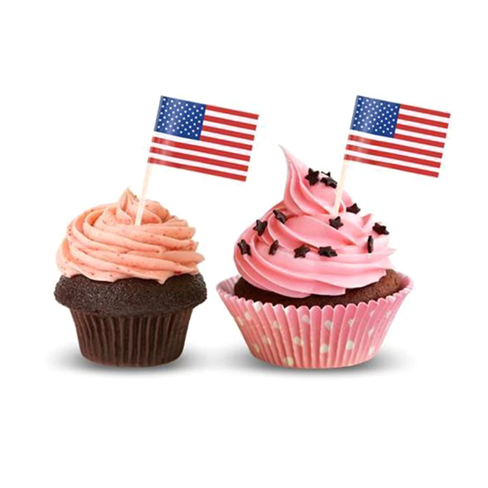 100 pcs American Flag Cake Toppers Independence Day Decorations Reusable Food Picks Cupcake Dessert Accessories
100 pcs American Flag Cake Toppers Independence Day Decorations Reusable Food Picks Cupcake Dessert Accessories