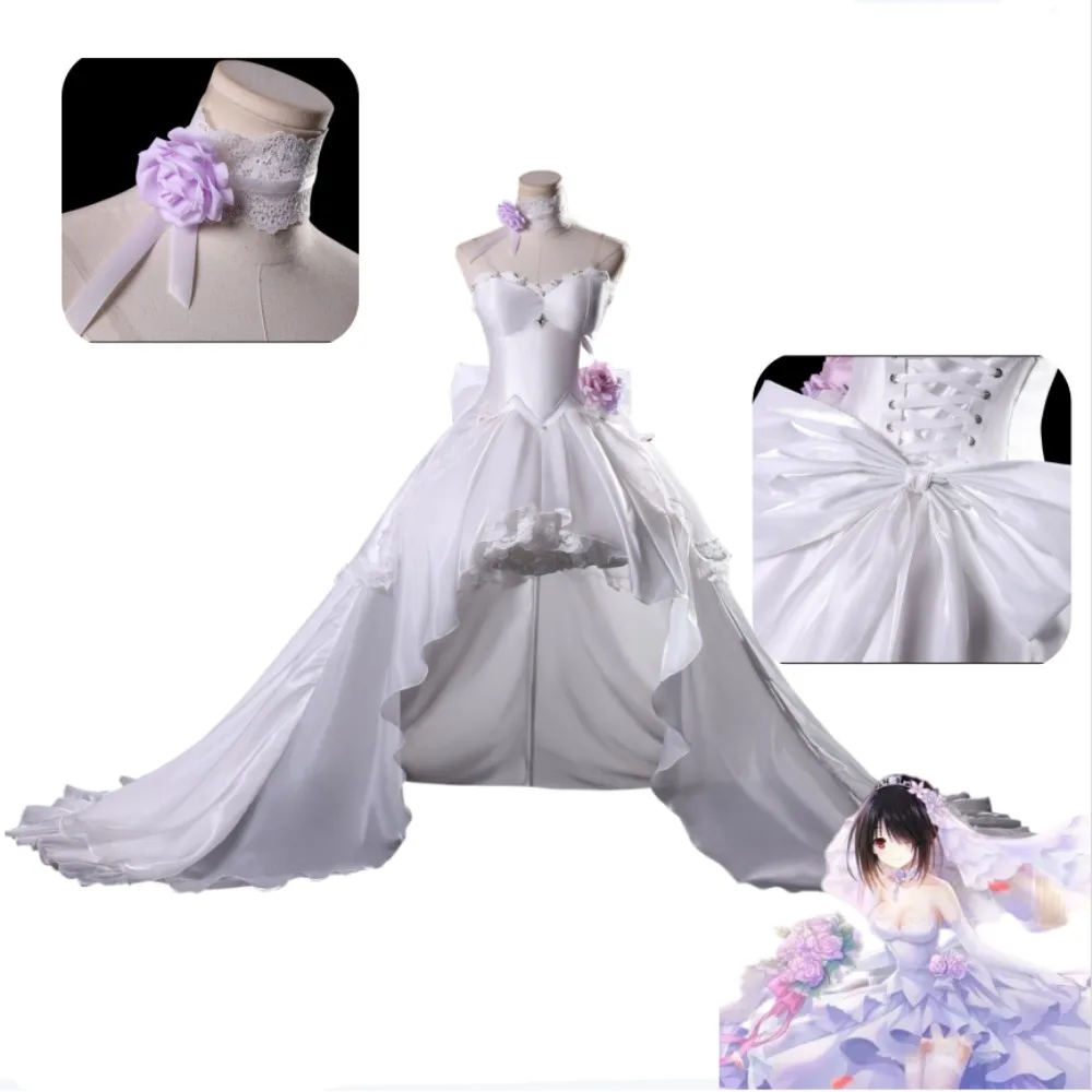Date A Live Kurumi Tokisaki Cosplay Full Set White Wedding Dress with Headwear Wig Women Anime Halloween Comic Con Stage Outfit
Date A Live Kurumi Tokisaki Cosplay Full Set White Wedding Dress with Headwear Wig Women Anime Halloween Comic Con Stage Outfit