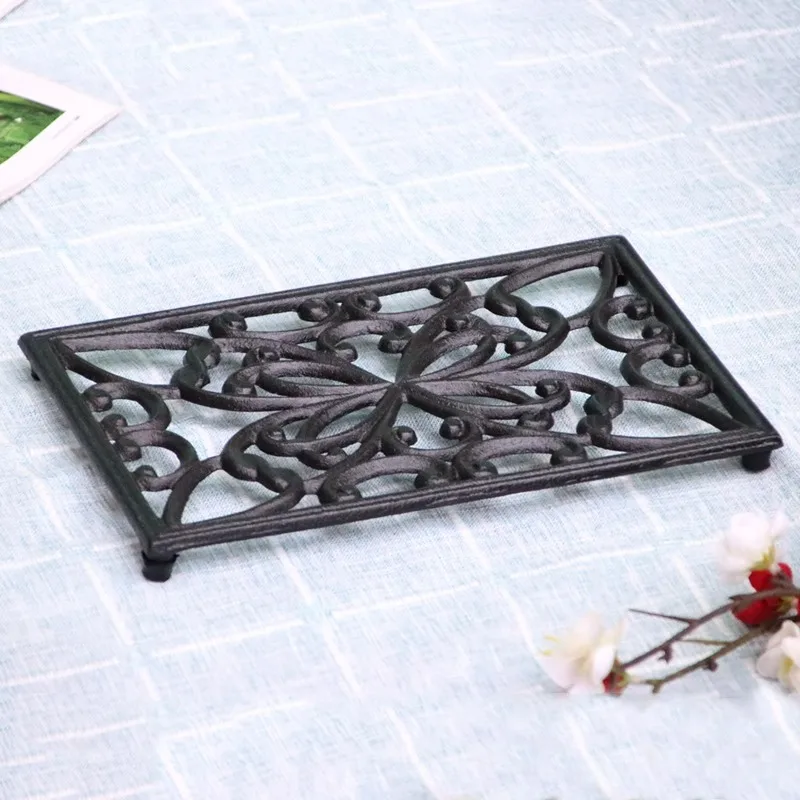 Stylish Cast Iron Pot Mat with Rectangle Wrought Iron Heat Insulation Design for Coaster Bowl Placemat
Stylish Cast Iron Pot Mat with Rectangle Wrought Iron Heat Insulation Design for Coaster Bowl Placemat