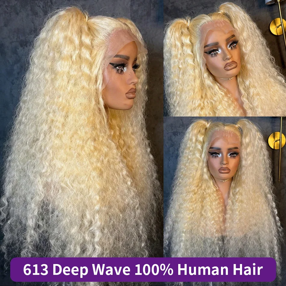 613 Вьющиеся блондинки Парики из натуральных волос на кружеве Свободные глубокие волны 13x6 13×4 HD Волна воды HD Прозрачные кружевные фронтальные парики для женщин
613 Вьющиеся блондинки Парики из натуральных волос на кружеве Свободные глубокие волны 13x6 13×4 HD Волна воды HD Прозрачные кружевные фронтальные парики для женщин