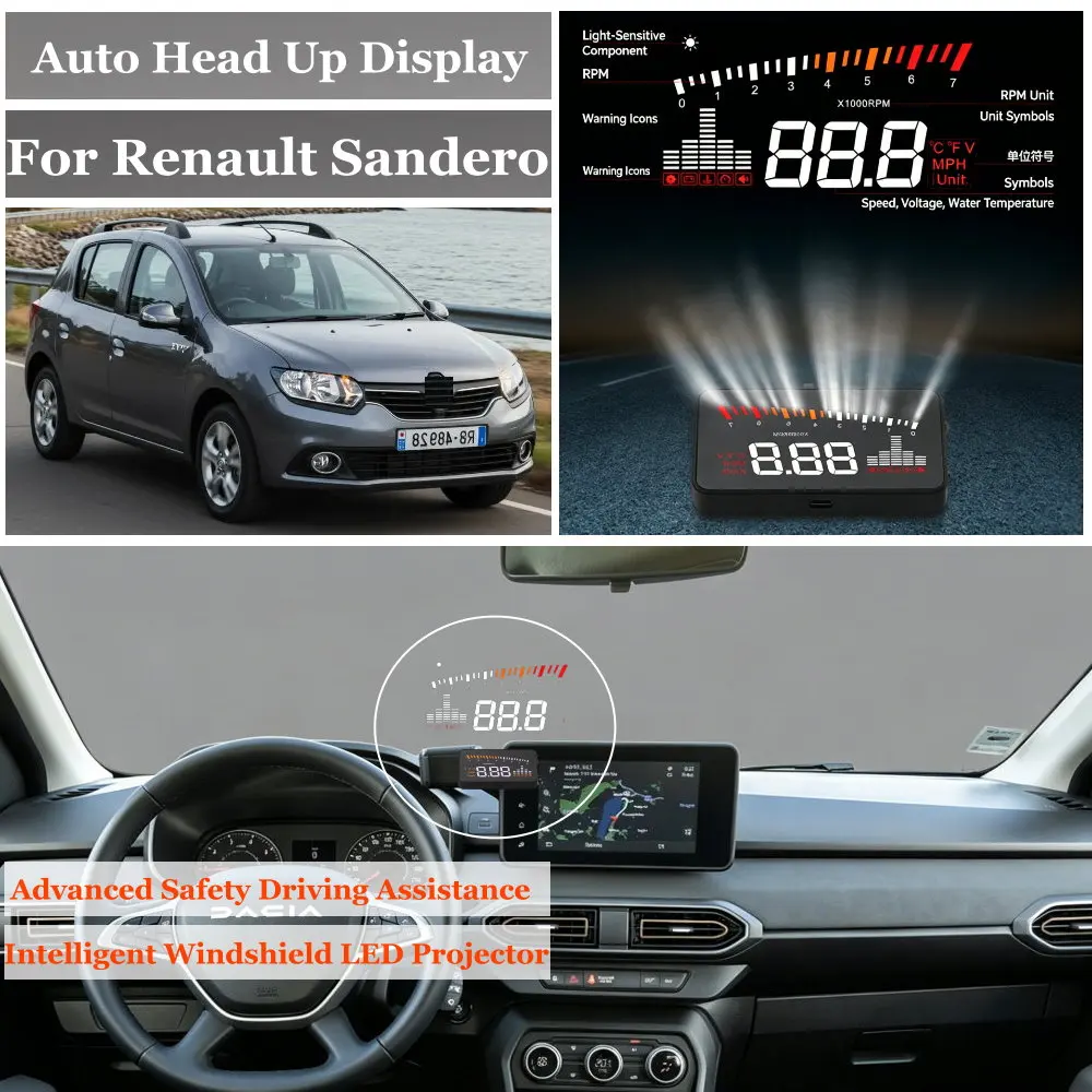 Car Head Up Display For Renault Sandero B90/B52/BJ 2009-2026 AUTO HUD Windshield Projector Accessories Speedometer Odometer RPM
Car Head Up Display For Renault Sandero B90/B52/BJ 2009-2026 AUTO HUD Windshield Projector Accessories Speedometer Odometer RPM