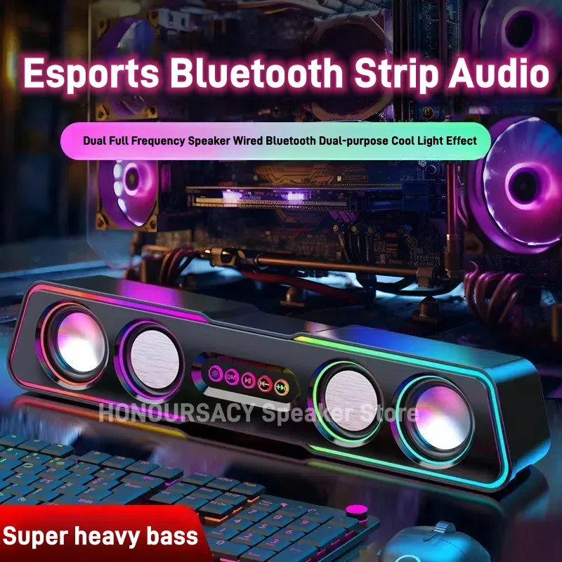 Компьютерные колонки Caixa De Som, динамические игровые колонки RGB для ПК, звуковая панель для рабочего стола, сабвуфер, Bluetooth для ноутбука, AUX
Компьютерные колонки Caixa De Som, динамические игровые колонки RGB для ПК, звуковая панель для рабочего стола, сабвуфер, Bluetooth для ноутбука, AUX