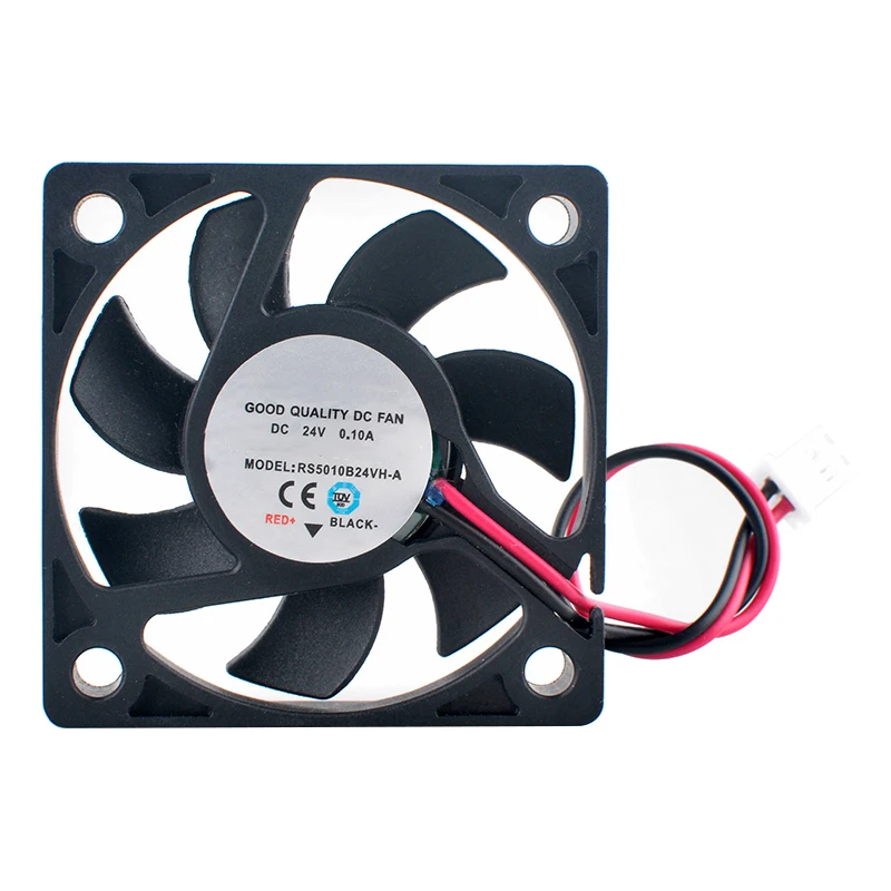 RS5010B24VH-A 5cm 50mm fan 50x50x10mm DC24V 0.10A 2-pin Dual ball bearing cooling fan for frequency converter power supply
RS5010B24VH-A 5cm 50mm fan 50x50x10mm DC24V 0.10A 2-pin Dual ball bearing cooling fan for frequency converter power supply