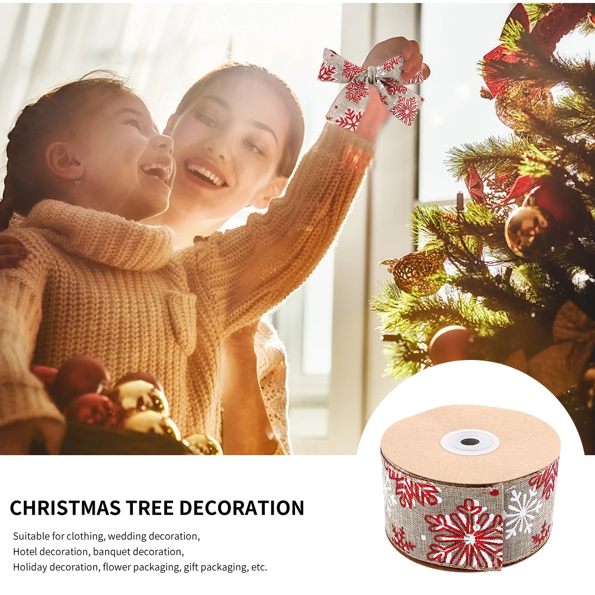 1 Roll Christmas Design Ribbon Festive Craft Band for DIY Gifts Wedding Decorations Xmas Tree Ornament Supplies
1 Roll Christmas Design Ribbon Festive Craft Band for DIY Gifts Wedding Decorations Xmas Tree Ornament Supplies