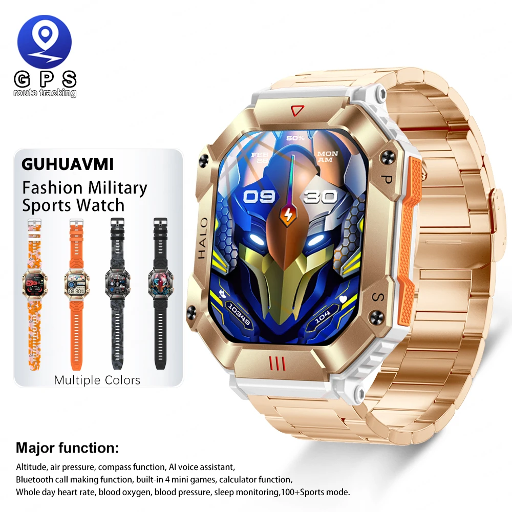 Smart Watch Men Military 650mAh Large Battery GPS Tracker Compass IP67 Waterproof Bluetooth Talk Health Sport Fitness Smartwatch
Smart Watch Men Military 650mAh Large Battery GPS Tracker Compass IP67 Waterproof Bluetooth Talk Health Sport Fitness Smartwatch