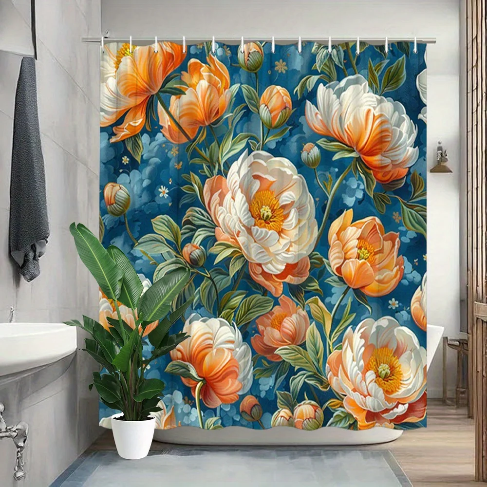 Luxurious Waterproof Floral Shower Curtain Peony Botanical Tropical Print Bathroom Decor Screen Blue Floral Curtain Shower Curta
Luxurious Waterproof Floral Shower Curtain Peony Botanical Tropical Print Bathroom Decor Screen Blue Floral Curtain Shower Curta