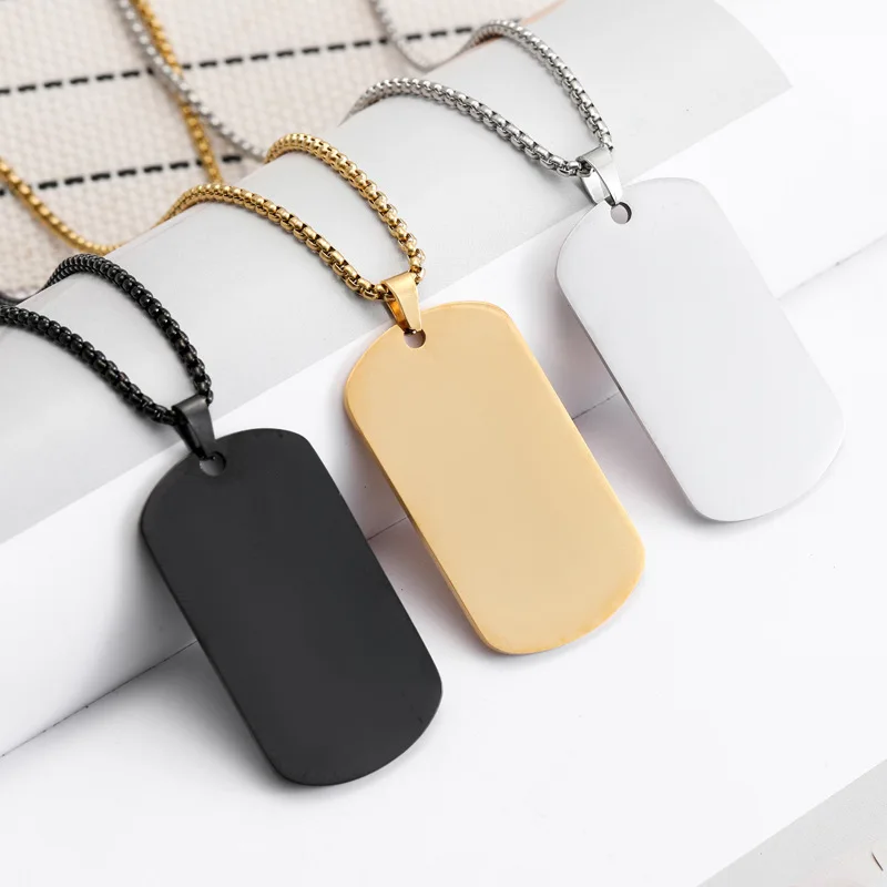 HNSP Plain Stainless Steel Seal Pendant Dog Tag Necklace Blank Engravable Military ID For Men Waterproof Jewelry Accessories
HNSP Plain Stainless Steel Seal Pendant Dog Tag Necklace Blank Engravable Military ID For Men Waterproof Jewelry Accessories