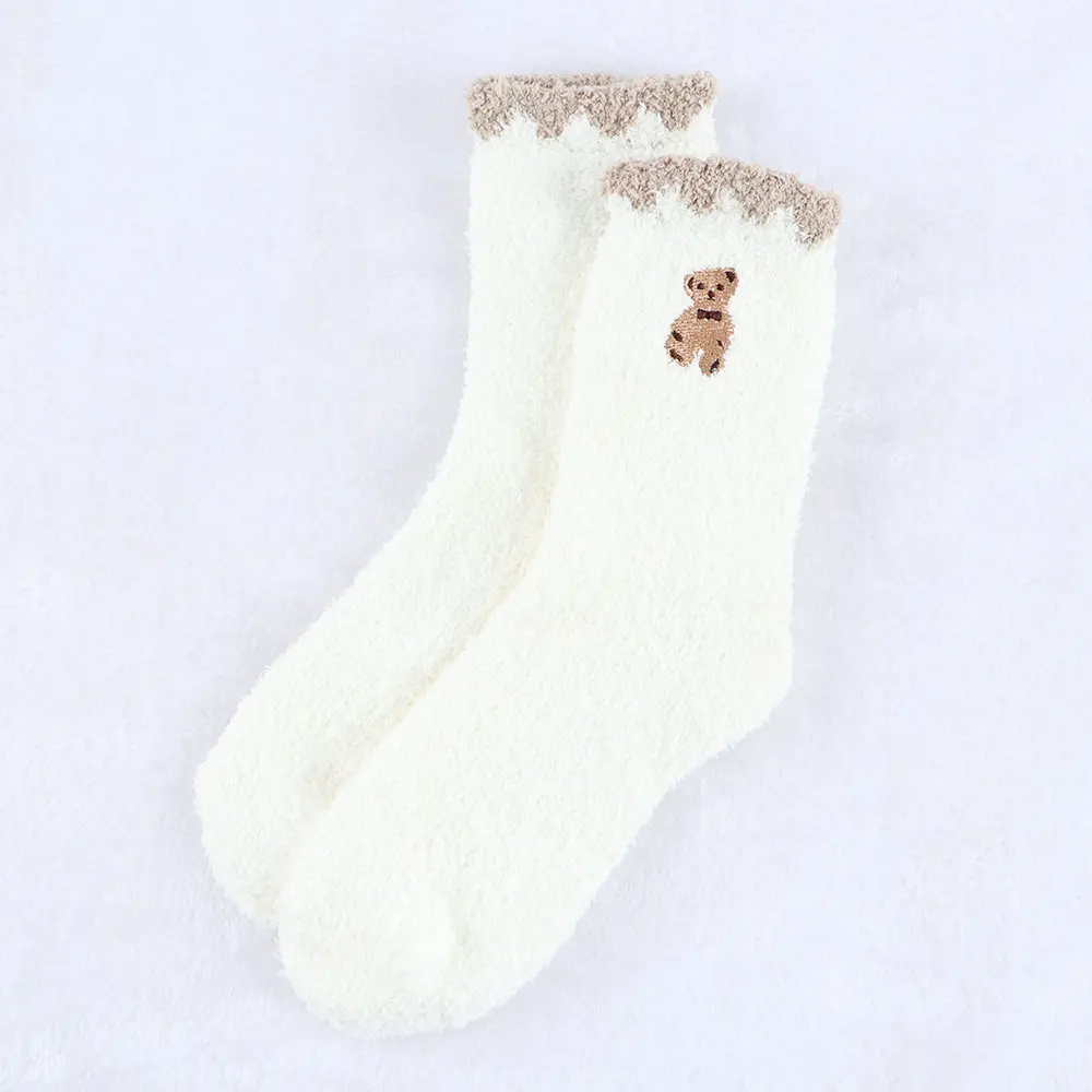 Breathable Solid Color Sweet Embroidery Bear Sleeping Socks Coral Fleece Socks Mid-tube Socks Female Hosiery Cute Floor Socks
Breathable Solid Color Sweet Embroidery Bear Sleeping Socks Coral Fleece Socks Mid-tube Socks Female Hosiery Cute Floor Socks